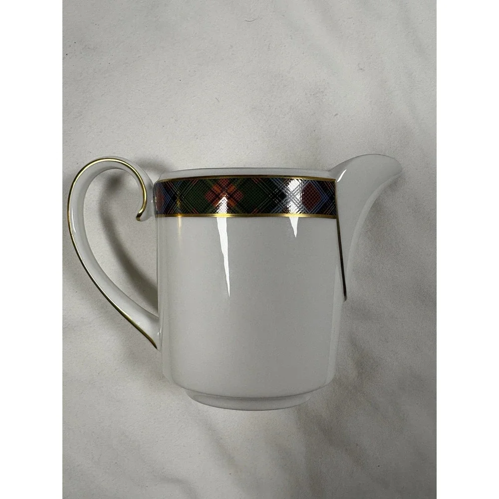 Vintage Ralph Lauren Wedgwood China 3pc Lot Anderson Tartan Vase Highland Cream